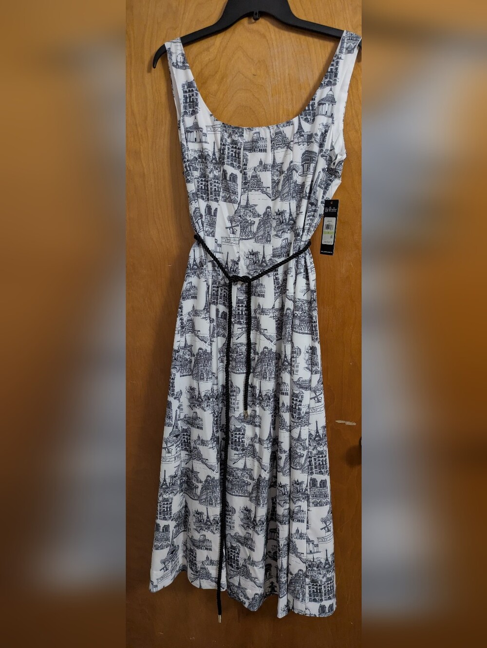 Karl Lagerfeld Black and White Scenic Print Maxi Dress - Picture 4 of 9